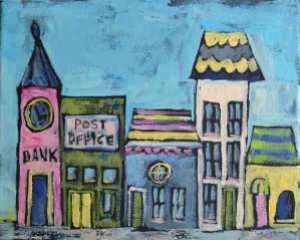 "Main Street" 10 x 8 x 3/4 Acrylic on Canvas © 2015 Pam Wingard
